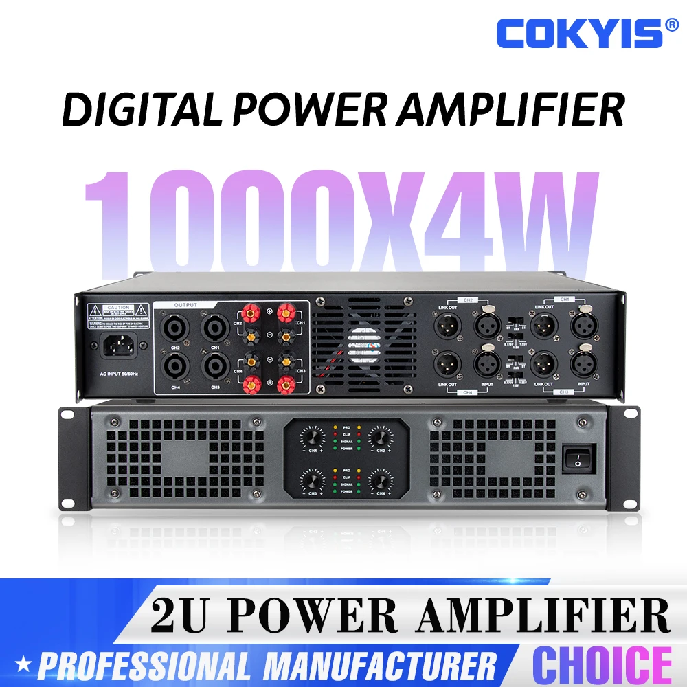 COKYIS Professional 2U High Power 4000W Amplifier 2/4 Channels Audio for Disco Outdoor Concerts Subwoofer Speakers Stage KTV
COKYIS Professional 2U High Power 4000W Amplifier 2/4 Channels Audio for Disco Outdoor Concerts Subwoofer Speakers Stage KTV