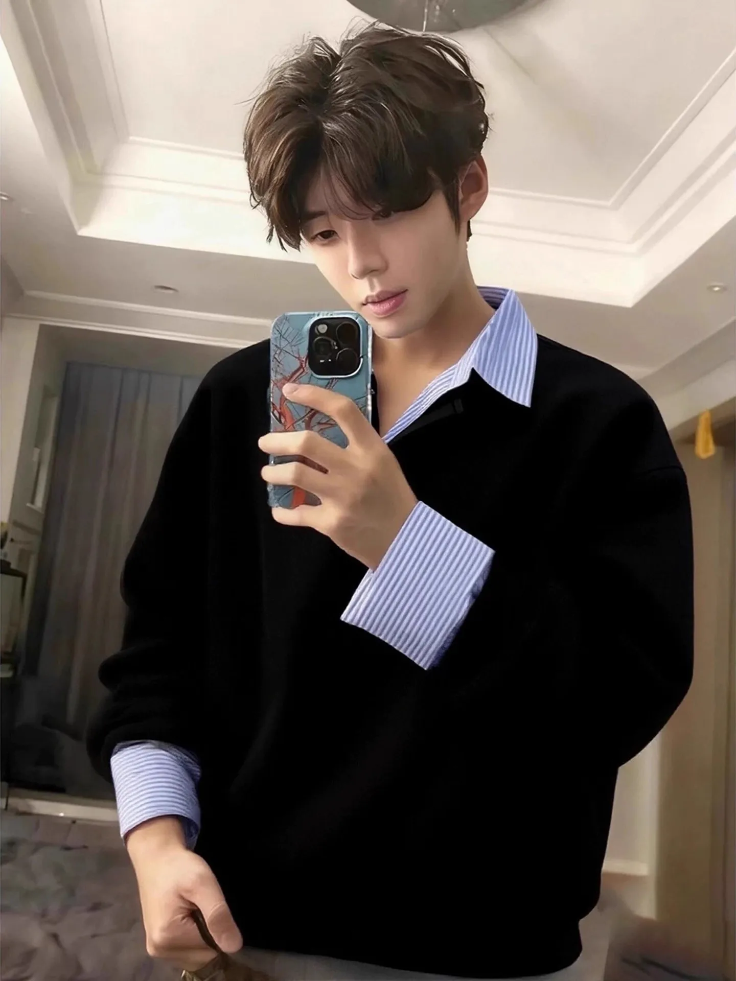 Bla клетчатый воротник с искусственным двухсекционным мужским свитшотом, длинный воротник све, осень-зима, американская внутренняя одежда
Bla клетчатый воротник с искусственным двухсекционным мужским свитшотом, длинный воротник све, осень-зима, американская внутренняя одежда