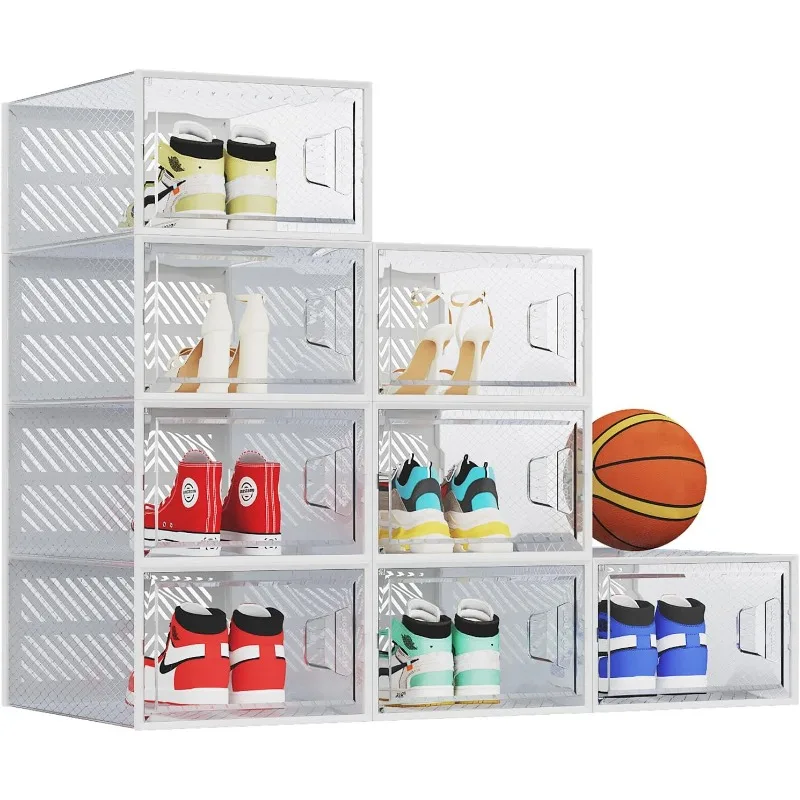 Shoe Organizer for Closet, 12 Pack Clear Plastic Stackable Shoe Boxes, Shoe Storage Containers, Portable Stacking
Shoe Organizer for Closet, 12 Pack Clear Plastic Stackable Shoe Boxes, Shoe Storage Containers, Portable Stacking