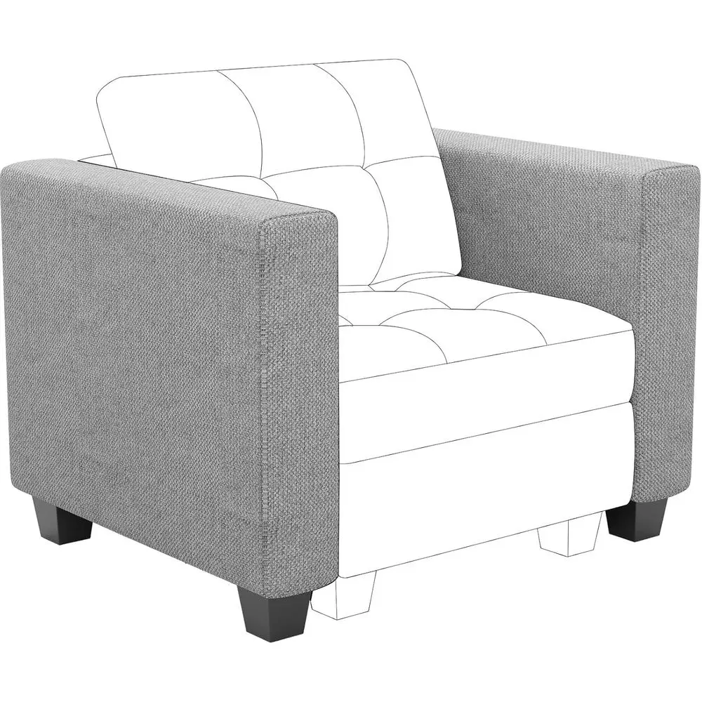Light Grey Fabric Sectional Sofa with Side Armrests
Light Grey Fabric Sectional Sofa with Side Armrests