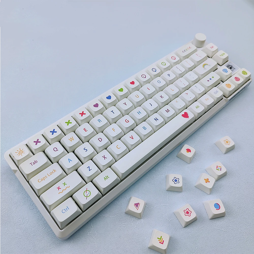136Keys PBT XDA Keycaps No Backlit For Cross Switch Mechanical Keyboard White Colorful Pencil Design No Backlit Personalized Cap
136Keys PBT XDA Keycaps No Backlit For Cross Switch Mechanical Keyboard White Colorful Pencil Design No Backlit Personalized Cap