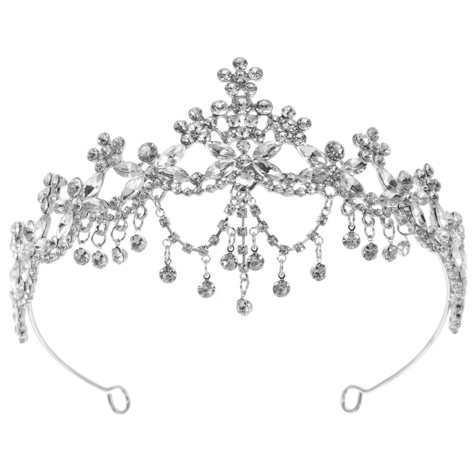 Baroque Silver Crystal Bridal Wedding Tiara Crown Rhinestone Queen Princess Headpiece Prom Party Birthday Engagement Hair 
Baroque Silver Crystal Bridal Wedding Tiara Crown Rhinestone Queen Princess Headpiece Prom Party Birthday Engagement Hair