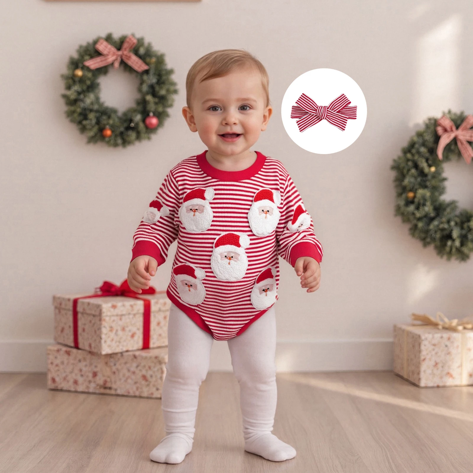 Newborn Baby Boys Girls Christmas Rompers Santa/Tree Patch Long Sleeves Jumpsuits Headband Xmas Costume
Newborn Baby Boys Girls Christmas Rompers Santa/Tree Patch Long Sleeves Jumpsuits Headband Xmas Costume