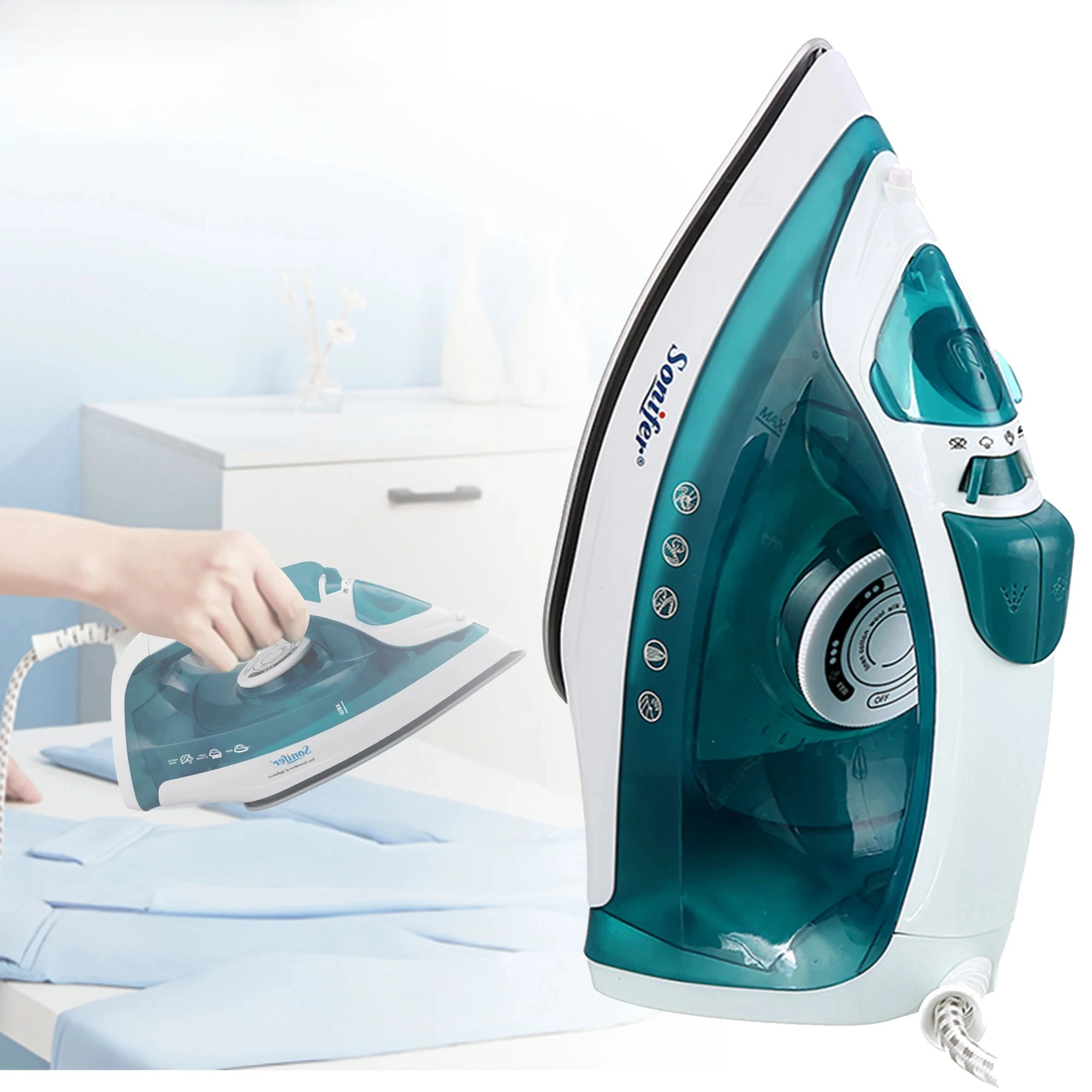 Electric Iron Portable Mini Garment Steamer Steam Iron For Clothing Iron Adjustable Ceramic Soleplate Iron For Ironing Sonifer
Electric Iron Portable Mini Garment Steamer Steam Iron For Clothing Iron Adjustable Ceramic Soleplate Iron For Ironing Sonifer