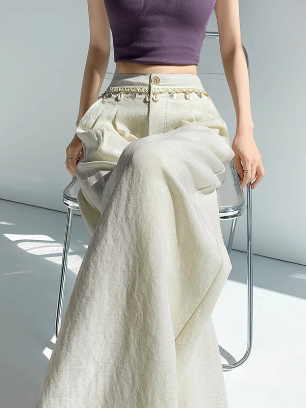 Summer 2026 High Waist Wide Leg Pants Thin Ice Silk Casual Sun Protection Straight Cut Women's Loose Fit Trousers
Summer 2026 High Waist Wide Leg Pants Thin Ice Silk Casual Sun Protection Straight Cut Women's Loose Fit Trousers