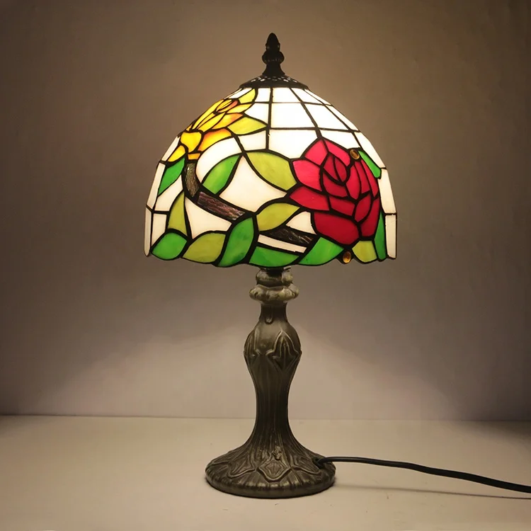 Style 8Inch Dome AC LED Table Lamp Stained Glass Lampshade Green Leaves Red Roses Scandinavian Design for
Style 8Inch Dome AC LED Table Lamp Stained Glass Lampshade Green Leaves Red Roses Scandinavian Design for