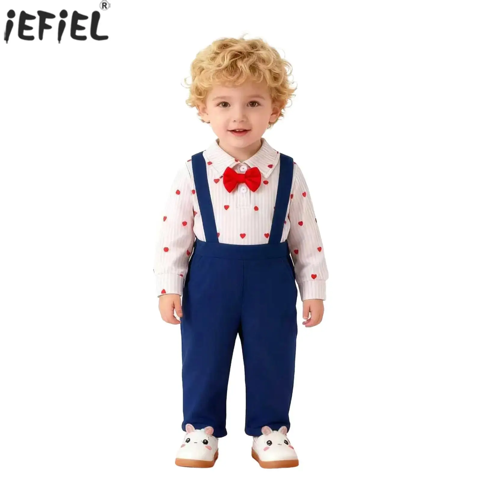 Toddler Baby Boys Gentleman Outfit Heart Striped Bowtie Shirt Romper with Suspender Pants for Wedding Birthday Party Baby Shower
Toddler Baby Boys Gentleman Outfit Heart Striped Bowtie Shirt Romper with Suspender Pants for Wedding Birthday Party Baby Shower