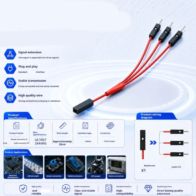 P9JB Terminal Wire 2.54Mm 1 Female To 2/3/4/5/6 Male Splitter 2Pin Female To Male Splitter Adapter Cable Accessories
P9JB Terminal Wire 2.54Mm 1 Female To 2/3/4/5/6 Male Splitter 2Pin Female To Male Splitter Adapter Cable Accessories