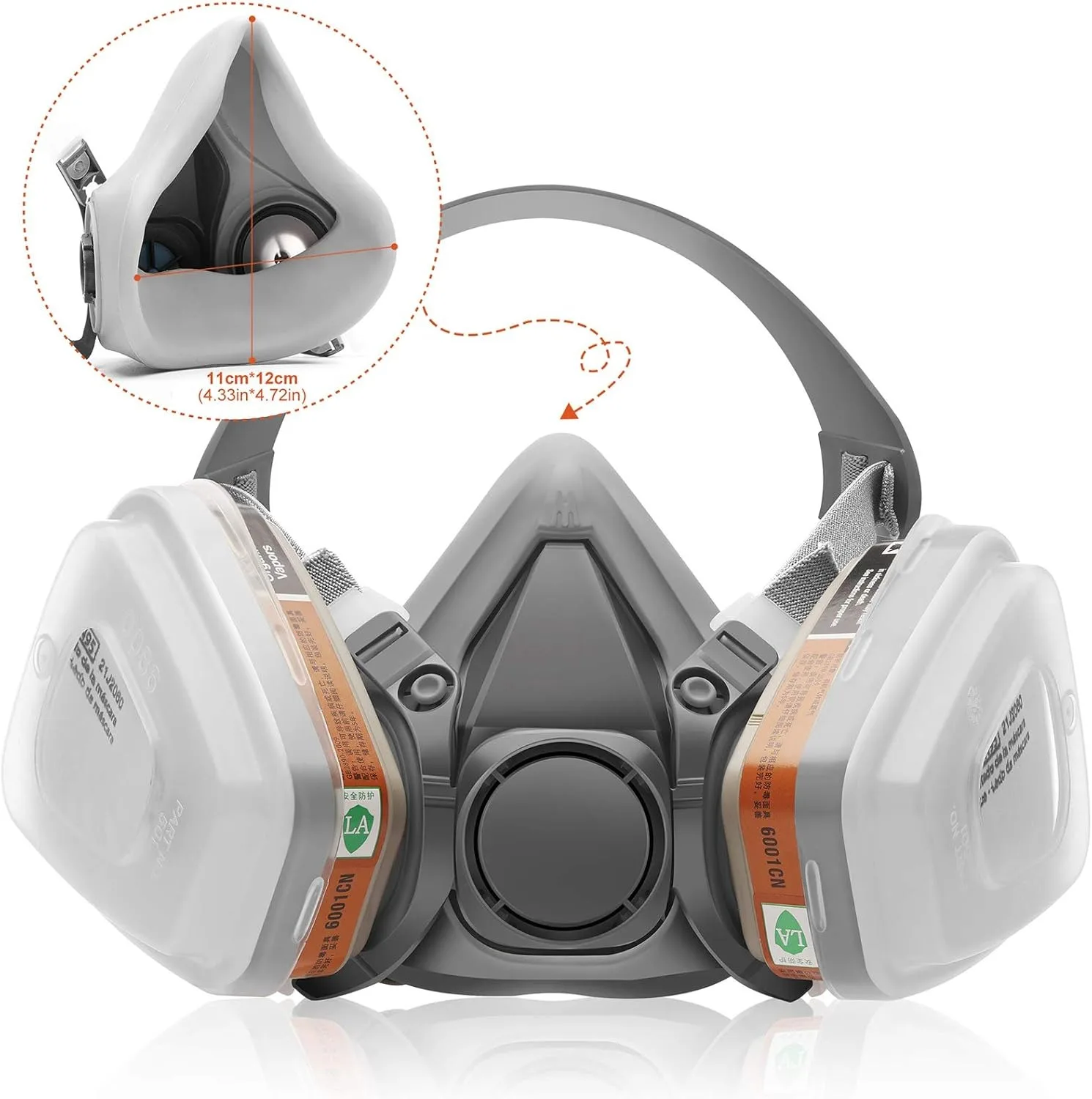 3M Reusable Respirator Gas Mask Half Facepiece Shield 6200 Face Cover with Filters for Dust, Fumes, Asbestos, Chemicals
3M Reusable Respirator Gas Mask Half Facepiece Shield 6200 Face Cover with Filters for Dust, Fumes, Asbestos, Chemicals
