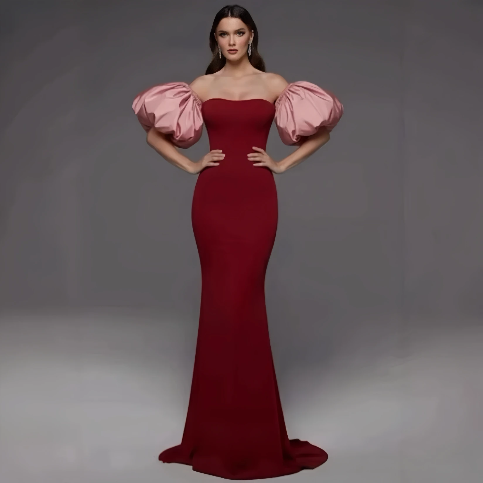 Red Gorgeous Celebrity Dress Off The Shoulder Puff Sleeves Mermaid Backless Slimming Long Evening Party Wedding Guest Gowns
Red Gorgeous Celebrity Dress Off The Shoulder Puff Sleeves Mermaid Backless Slimming Long Evening Party Wedding Guest Gowns