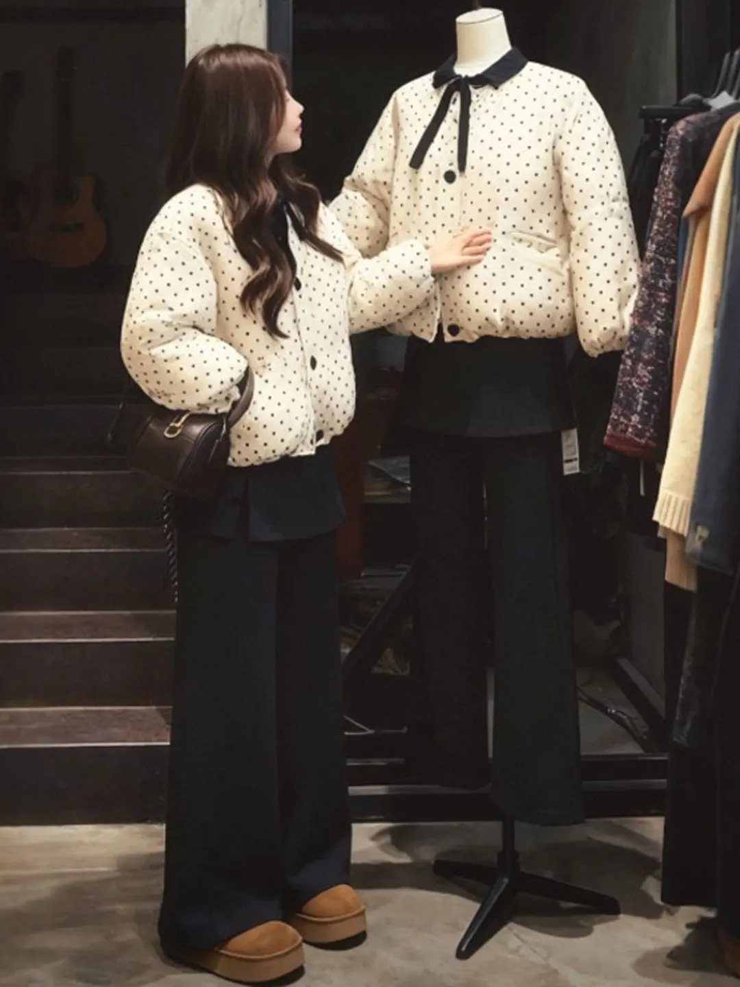 Unique Polka Dot ort Cotton Jaet Gentle Sle Faionable Spring Outerwear for Small Figures Commute Korean Loose Fit
Unique Polka Dot ort Cotton Jaet Gentle Sle Faionable Spring Outerwear for Small Figures Commute Korean Loose Fit