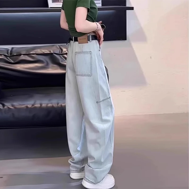 High Waist Wide Leg Jeans Women's Straight Cut Denim Pants Autumn Winter New Style Slimming Drapey Floor-Length Knife
High Waist Wide Leg Jeans Women's Straight Cut Denim Pants Autumn Winter New Style Slimming Drapey Floor-Length Knife