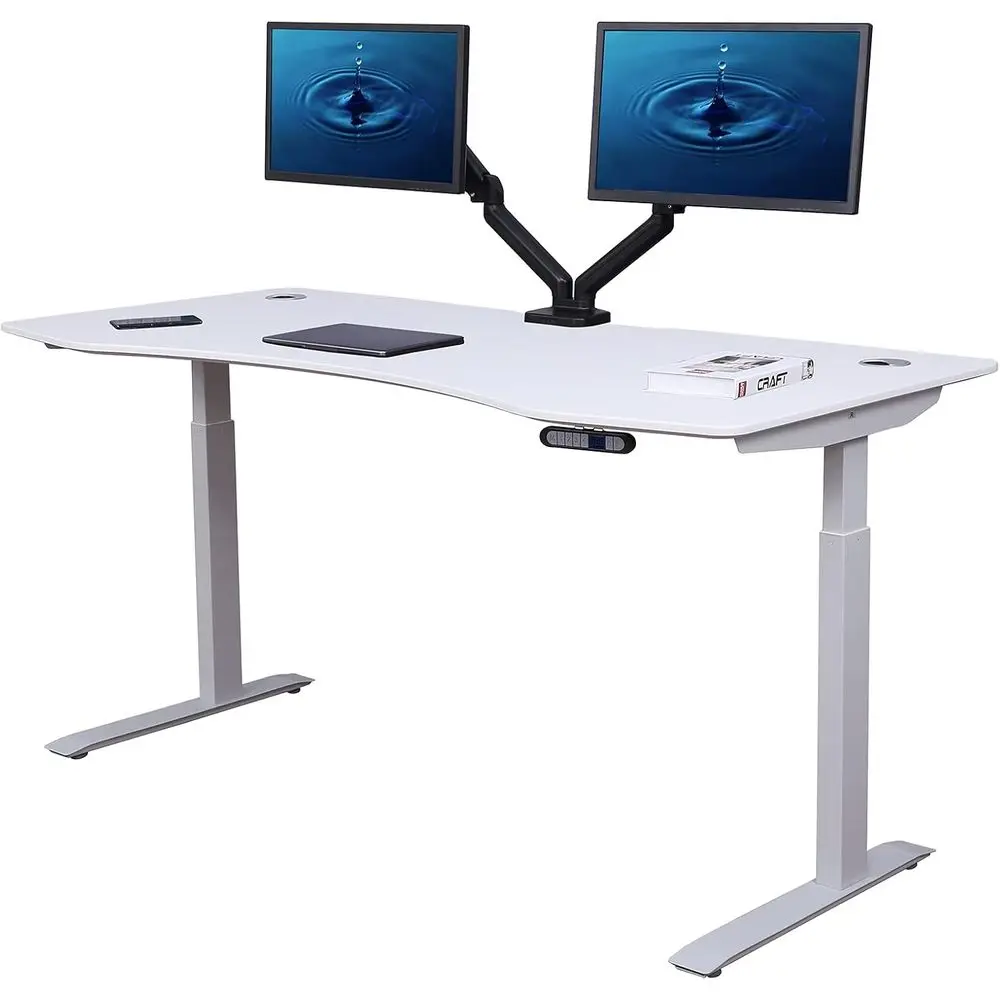 71 x 33 Curved Electric Height Adjustable Desk, Sit-Stand Home Office Desk, Computer Desk, Moon White
71 x 33 Curved Electric Height Adjustable Desk, Sit-Stand Home Office Desk, Computer Desk, Moon White