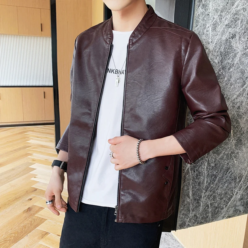 Men's Fashionable Stand Collar Leather Jacket Casual Windbreaker Youth Jacket New Mens Slim Fit Motorcycle PU Leather Jacket
Men's Fashionable Stand Collar Leather Jacket Casual Windbreaker Youth Jacket New Mens Slim Fit Motorcycle PU Leather Jacket