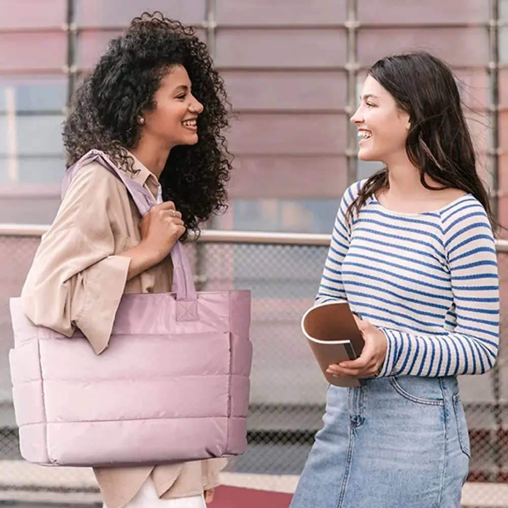 Versatile Large Capacity Cotton Padded Tote Bag Lightweight Solid Color Quilted Tote Bag Soft Zipper Luggage Handbag Work
Versatile Large Capacity Cotton Padded Tote Bag Lightweight Solid Color Quilted Tote Bag Soft Zipper Luggage Handbag Work