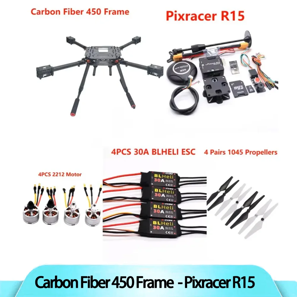 Carbon Fiber 450 Rack Frame Pixhawk Flight Control+Wireless Telemetry Quadcopter Blheli 30A ESC 2212 Engine With Landing Gear
Carbon Fiber 450 Rack Frame Pixhawk Flight Control+Wireless Telemetry Quadcopter Blheli 30A ESC 2212 Engine With Landing Gear