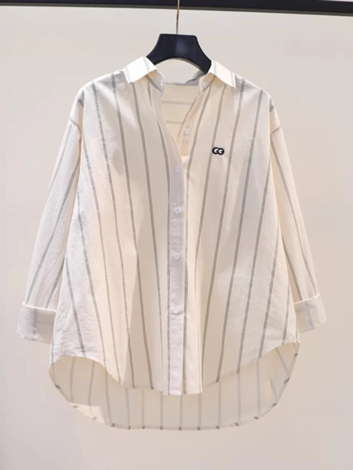 Dongda Gate Retro Striped Embroidered Cotton Shirt Women's Loose Long Sleeve Spring Autumn Top Korean Style Pure Cotton
Dongda Gate Retro Striped Embroidered Cotton Shirt Women's Loose Long Sleeve Spring Autumn Top Korean Style Pure Cotton
