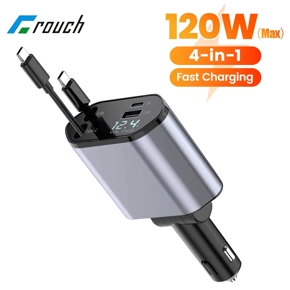 4-в-1 120 Вт выдвижное автомобильное зарядное устройство для быстрой зарядки USB Type C автомобильное зарядное устройство для телефона адаптер для iphone Samsung Huawei Xiaomi
4-в-1 120 Вт выдвижное автомобильное зарядное устройство для быстрой зарядки USB Type C автомобильное зарядное устройство для телефона адаптер для iphone Samsung Huawei Xiaomi