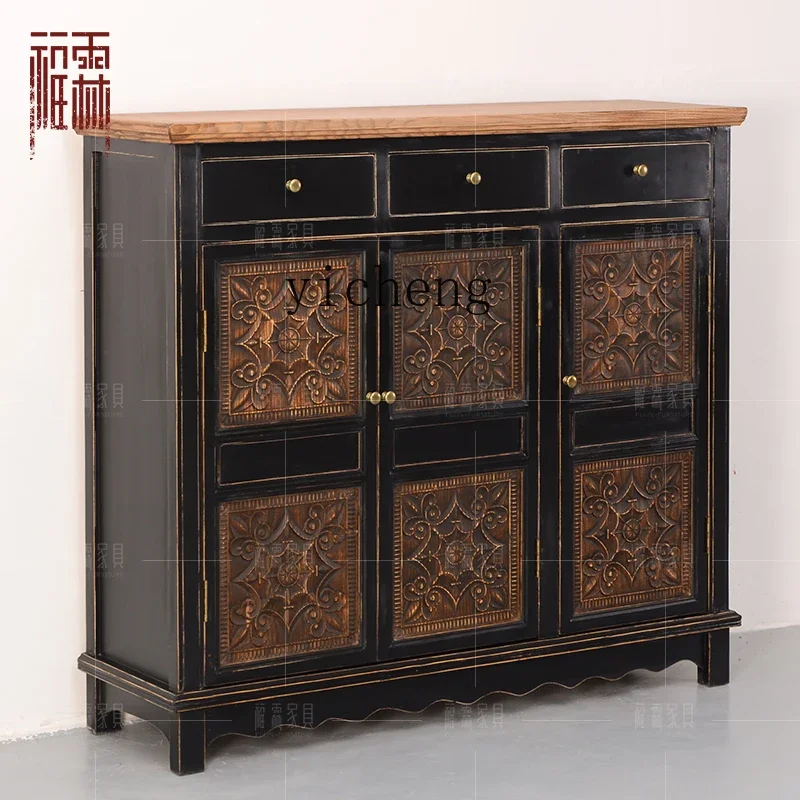 ZC New Chinese Retro Old Side Cabinet South East Asia Style Furniture Solid Elm Shoe Cabinet
ZC New Chinese Retro Old Side Cabinet South East Asia Style Furniture Solid Elm Shoe Cabinet