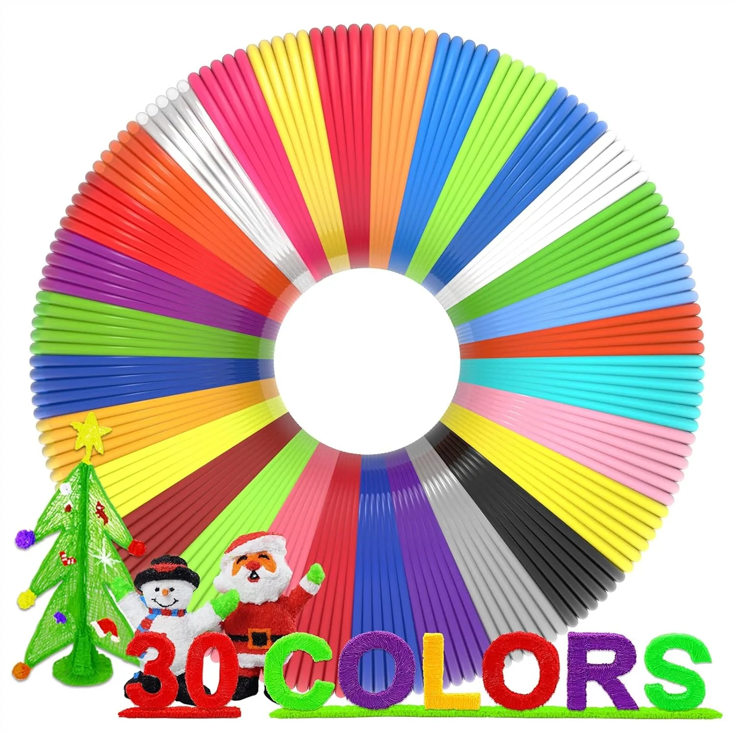 3D Pen Filament Refills 30 Colors, PLA 1.75mm Non-Toxic, with 250 Stencils eBooks for Smooth Printing
3D Pen Filament Refills 30 Colors, PLA 1.75mm Non-Toxic, with 250 Stencils eBooks for Smooth Printing