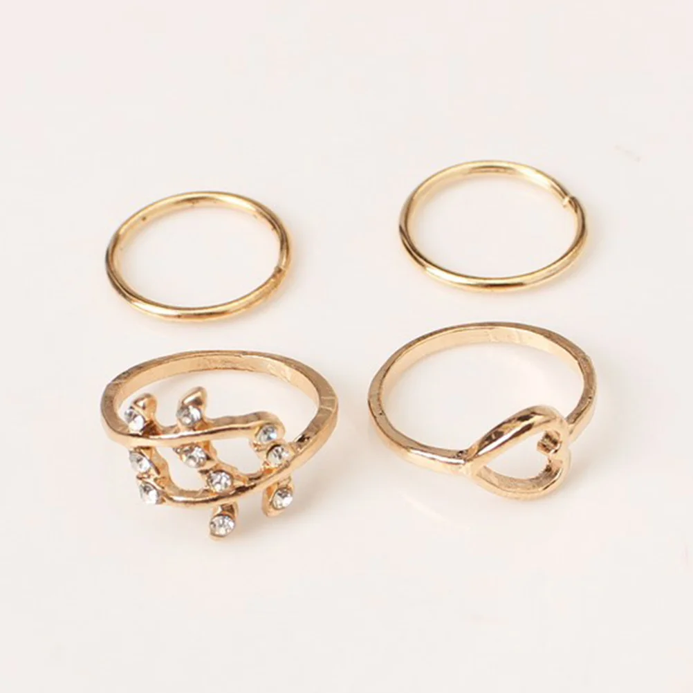 4pcs Women Joint Unique Heart Leaf Shape Knuckle Ring Set Golden Gift Birthday Valentine Christmas Mother'S Day Finger
4pcs Women Joint Unique Heart Leaf Shape Knuckle Ring Set Golden Gift Birthday Valentine Christmas Mother'S Day Finger