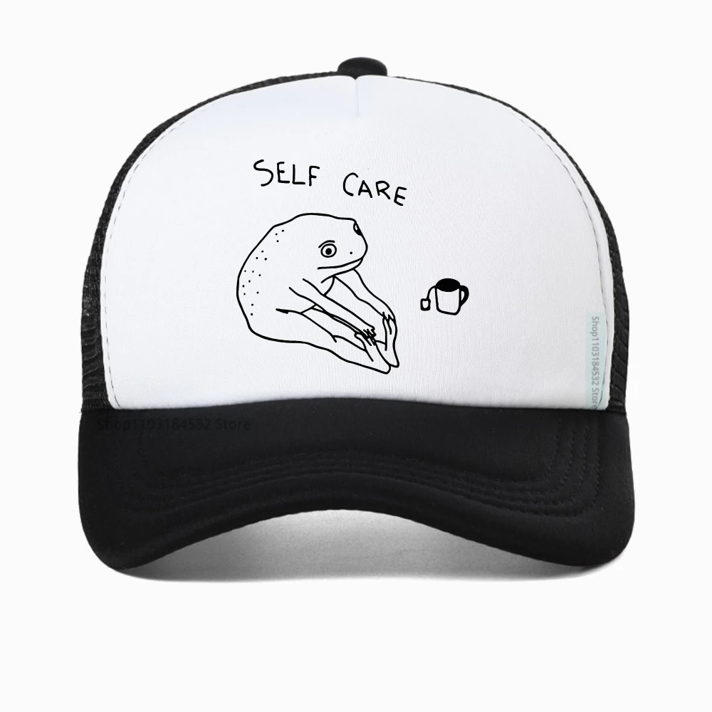 Funny Frog Self Care hat Retro Cottagecore Frog Printed baseball cap Women Men Summer Mesh breathable truck hats Stre
Funny Frog Self Care hat Retro Cottagecore Frog Printed baseball cap Women Men Summer Mesh breathable truck hats Stre