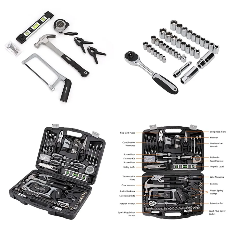 Basics General Household Hand Tool Set with Storage Case, Portable Tool Kit for Home Maintenance and Everyday Repairs
Basics General Household Hand Tool Set with Storage Case, Portable Tool Kit for Home Maintenance and Everyday Repairs