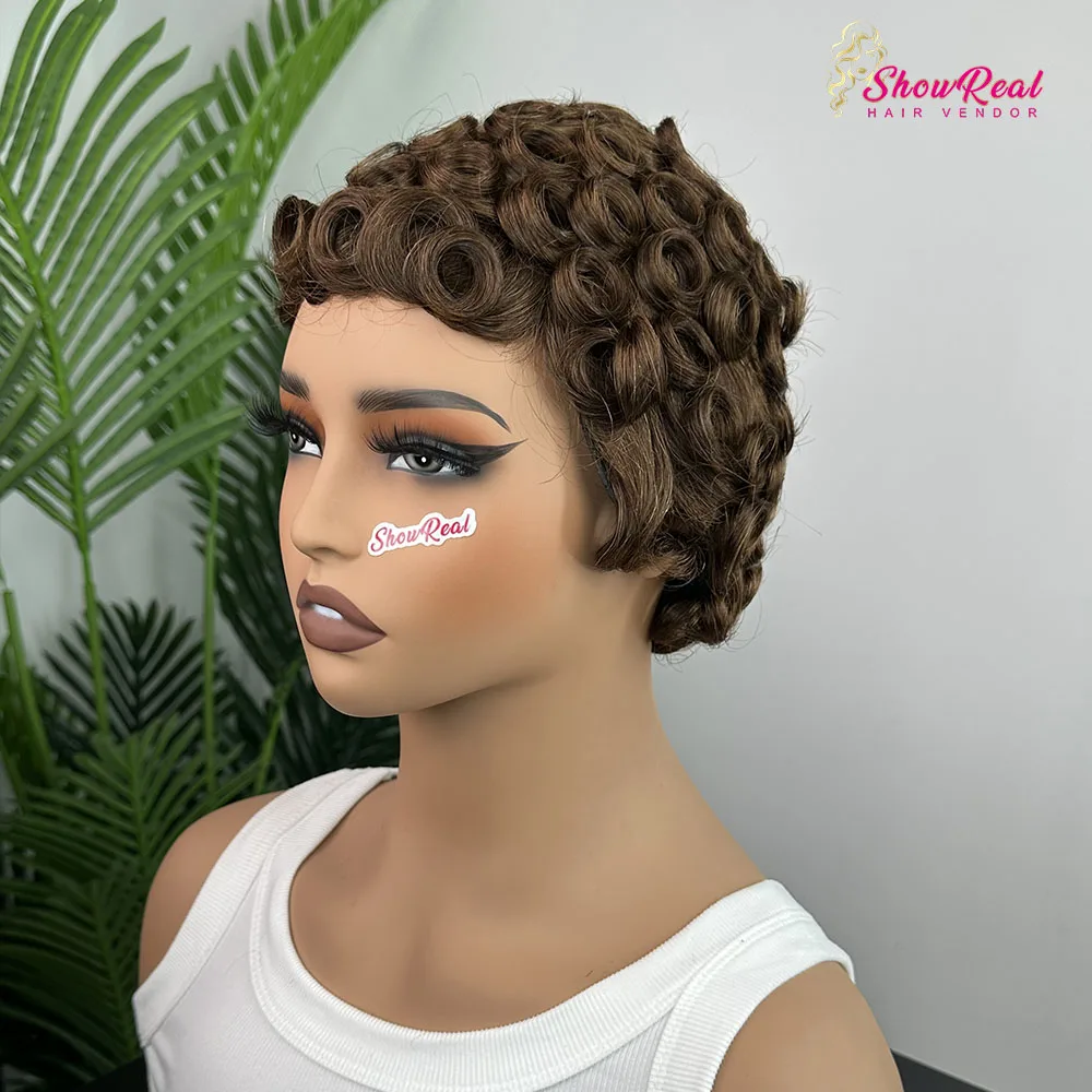 Brown 4# Color Short Layered Pixie Curly Human Hair Wigs for Women Chic Pixie Cut Human Hair Wig With Bangs Glueless Full Machine Made Short Curly Human Hair Wigs #4
Brown 4# Color Short Layered Pixie Curly Human Hair Wigs for Women Chic Pixie Cut Human Hair Wig With Bangs Glueless Full Machine Made Short Curly Human Hair Wigs #4