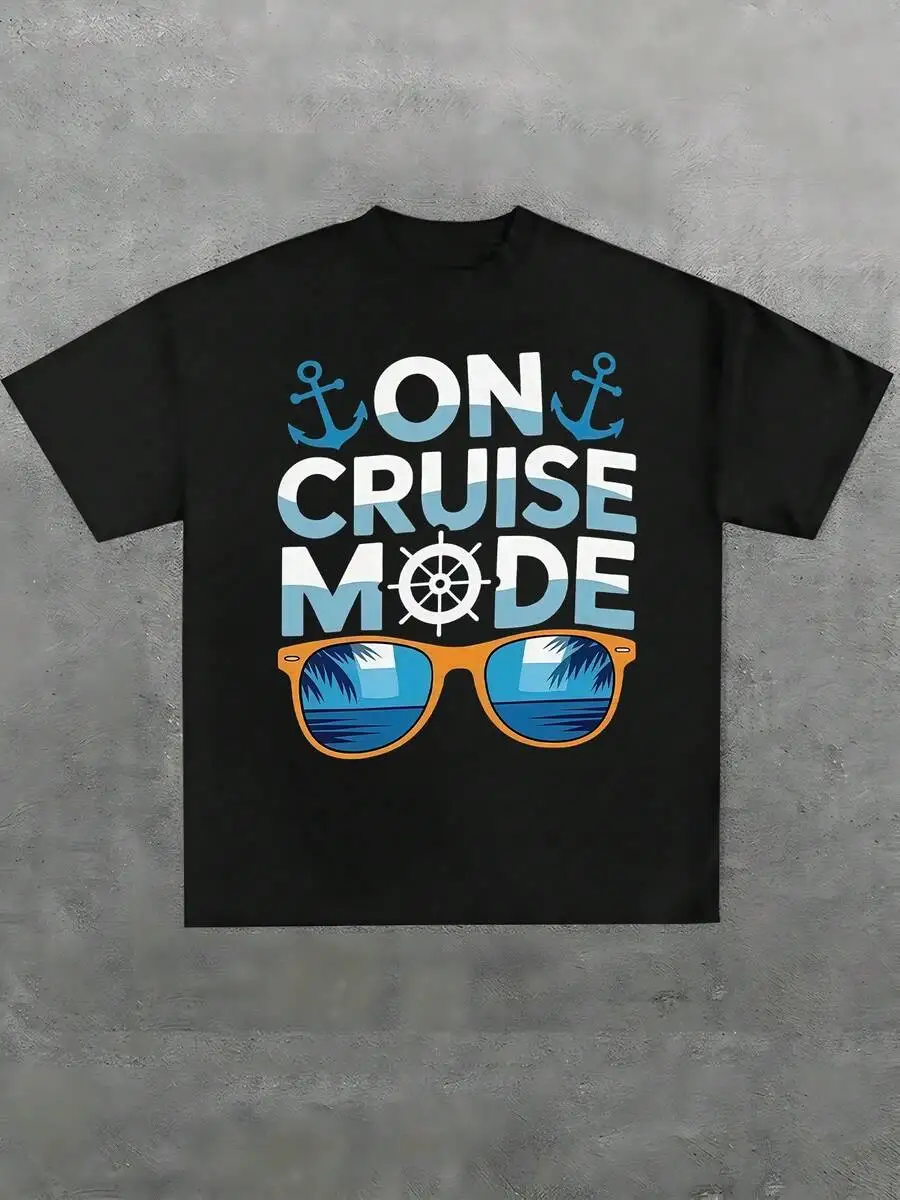 On Cruise Mode Nautical Anchor Sunglasses Graphic Print Cotton T-Shirt Casual Short Sleeve Summer Tee For Adults
On Cruise Mode Nautical Anchor Sunglasses Graphic Print Cotton T-Shirt Casual Short Sleeve Summer Tee For Adults