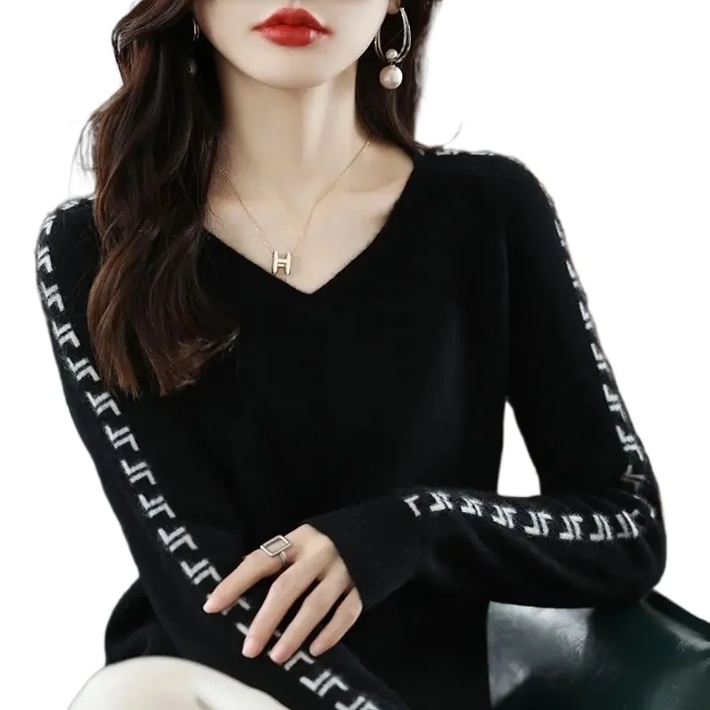 Korean fashion Office Lady Pullovers Autumn Spliced Women's Clothing Multiple Colour Knitting oversized y2k Sweater Loose tops
Korean fashion Office Lady Pullovers Autumn Spliced Women's Clothing Multiple Colour Knitting oversized y2k Sweater Loose tops