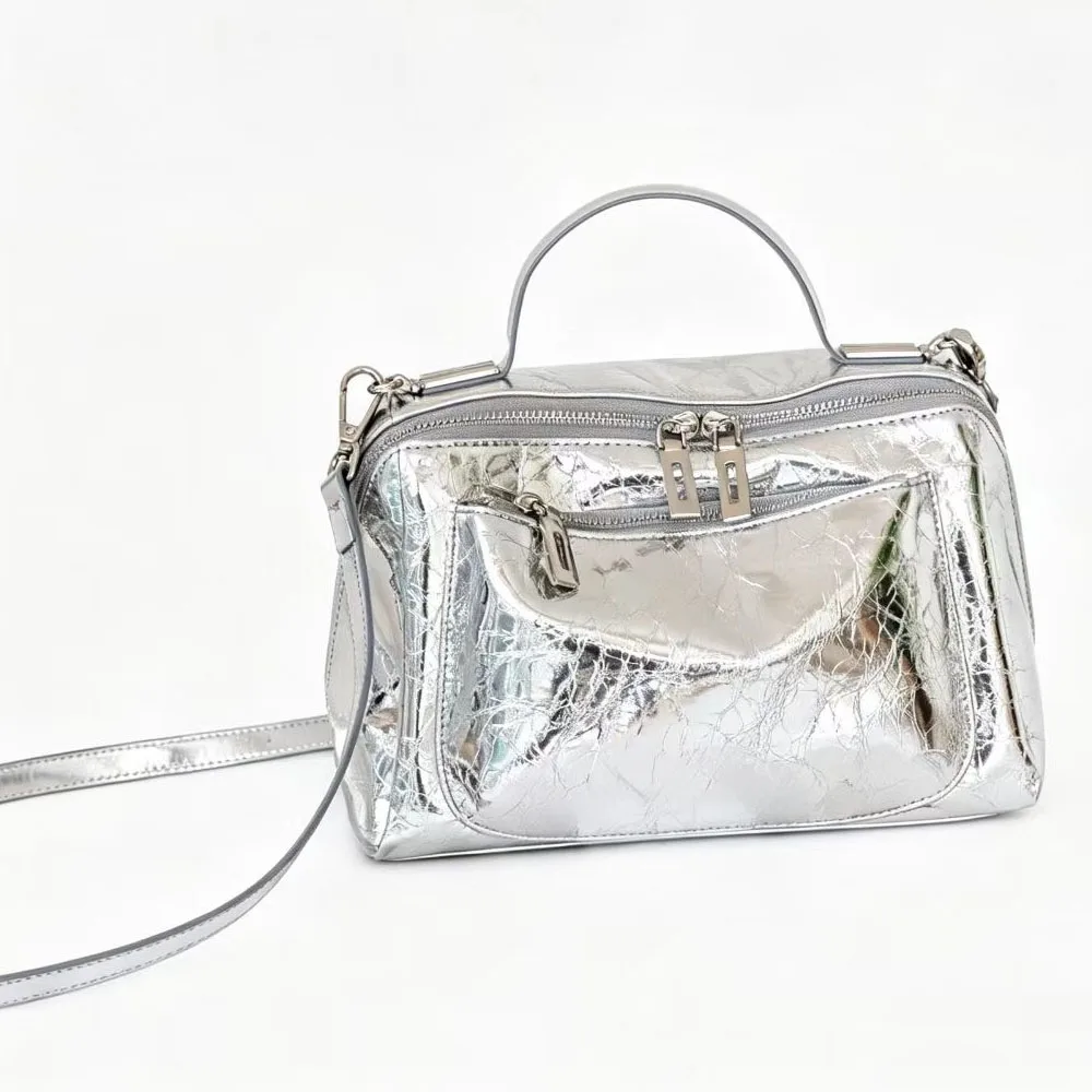 Multi-pocket Cow Leather Handbag Women Shiny Crinkled Top Handle Bag 2026 Casual Daily Crossbody Shoulder Purse
Multi-pocket Cow Leather Handbag Women Shiny Crinkled Top Handle Bag 2026 Casual Daily Crossbody Shoulder Purse