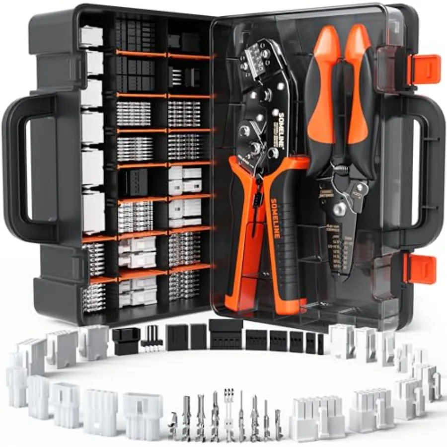 Crimping Tool Connector Kit, 41 Types of Connectors 2.54-4.2mm,Compatible with Molex Mini-Fit Jr 4.2mm, Standard.062" (3.68mm),
Crimping Tool Connector Kit, 41 Types of Connectors 2.54-4.2mm,Compatible with Molex Mini-Fit Jr 4.2mm, Standard.062" (3.68mm),