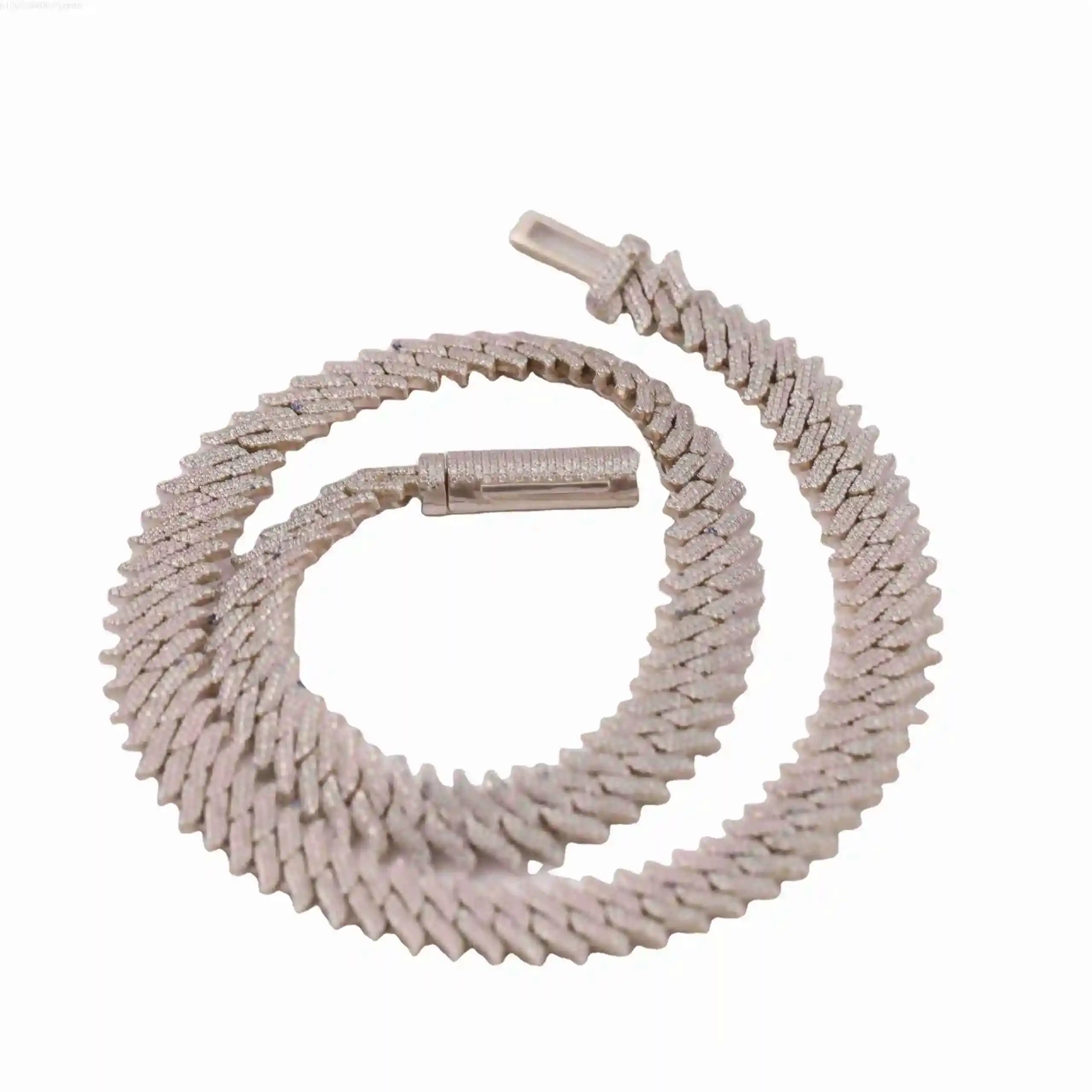 NEW ARRIVAL Hip Hop Moissanite UNIQUE DESIGN TRENDY CUBAN CHAIN 925 Sterling Silver Chain With Unique Box Clasp at the Back
NEW ARRIVAL Hip Hop Moissanite UNIQUE DESIGN TRENDY CUBAN CHAIN 925 Sterling Silver Chain With Unique Box Clasp at the Back