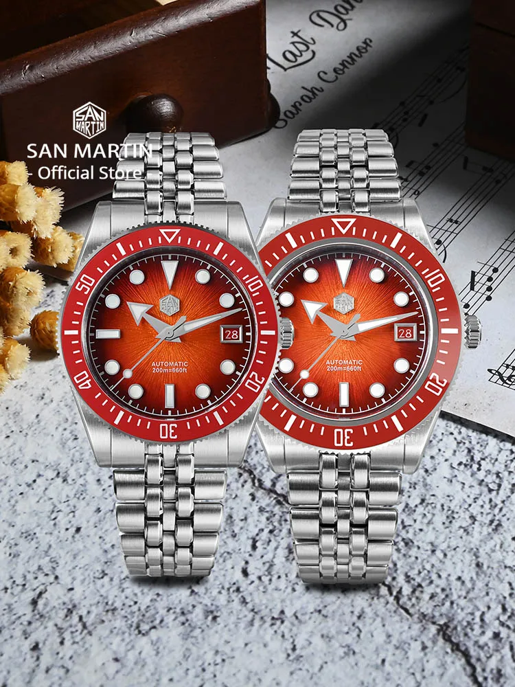 San Martin 37,5-40 мм, ограниченная серия, красный JianZhan, эмалированный циферблат с солнечными лучами, мужские дайверские часы Miyota 9015, автоматические механические SN0148
San Martin 37,5-40 мм, ограниченная серия, красный JianZhan, эмалированный циферблат с солнечными лучами, мужские дайверские часы Miyota 9015, автоматические механические SN0148