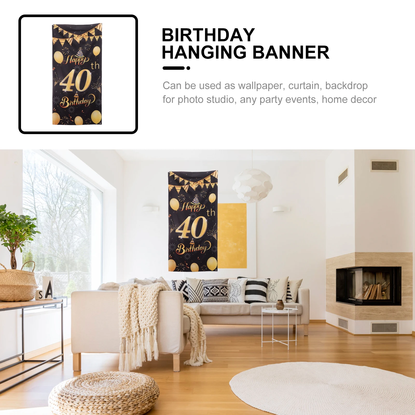 Birthday Backdrop 40th Happy Decoration Polyester Party Hanging nament Outdoor Party Supplies Photography Background
Birthday Backdrop 40th Happy Decoration Polyester Party Hanging nament Outdoor Party Supplies Photography Background