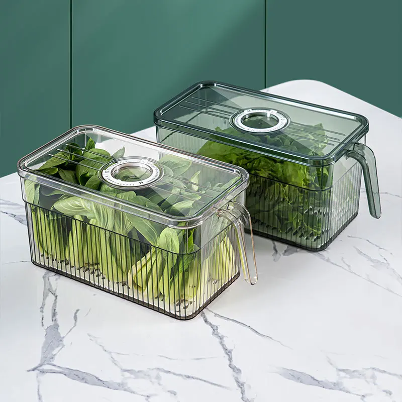 Large Capacity Handle Refrigerator Preservation Box Timing Function Vegetables And Fruits PET Frozen Transparent Storage Box
Large Capacity Handle Refrigerator Preservation Box Timing Function Vegetables And Fruits PET Frozen Transparent Storage Box