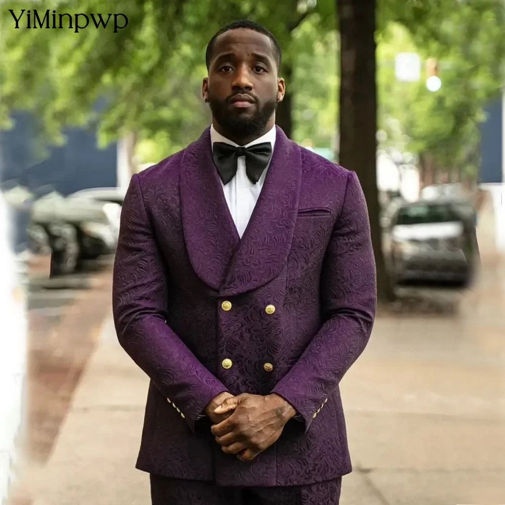 Purple Jacquard Men's Suit 2Pcs Set Double Breasted Business Office Satin Slim Fit Formal Suit for Party Wedding Suit XS-5XL
Purple Jacquard Men's Suit 2Pcs Set Double Breasted Business Office Satin Slim Fit Formal Suit for Party Wedding Suit XS-5XL