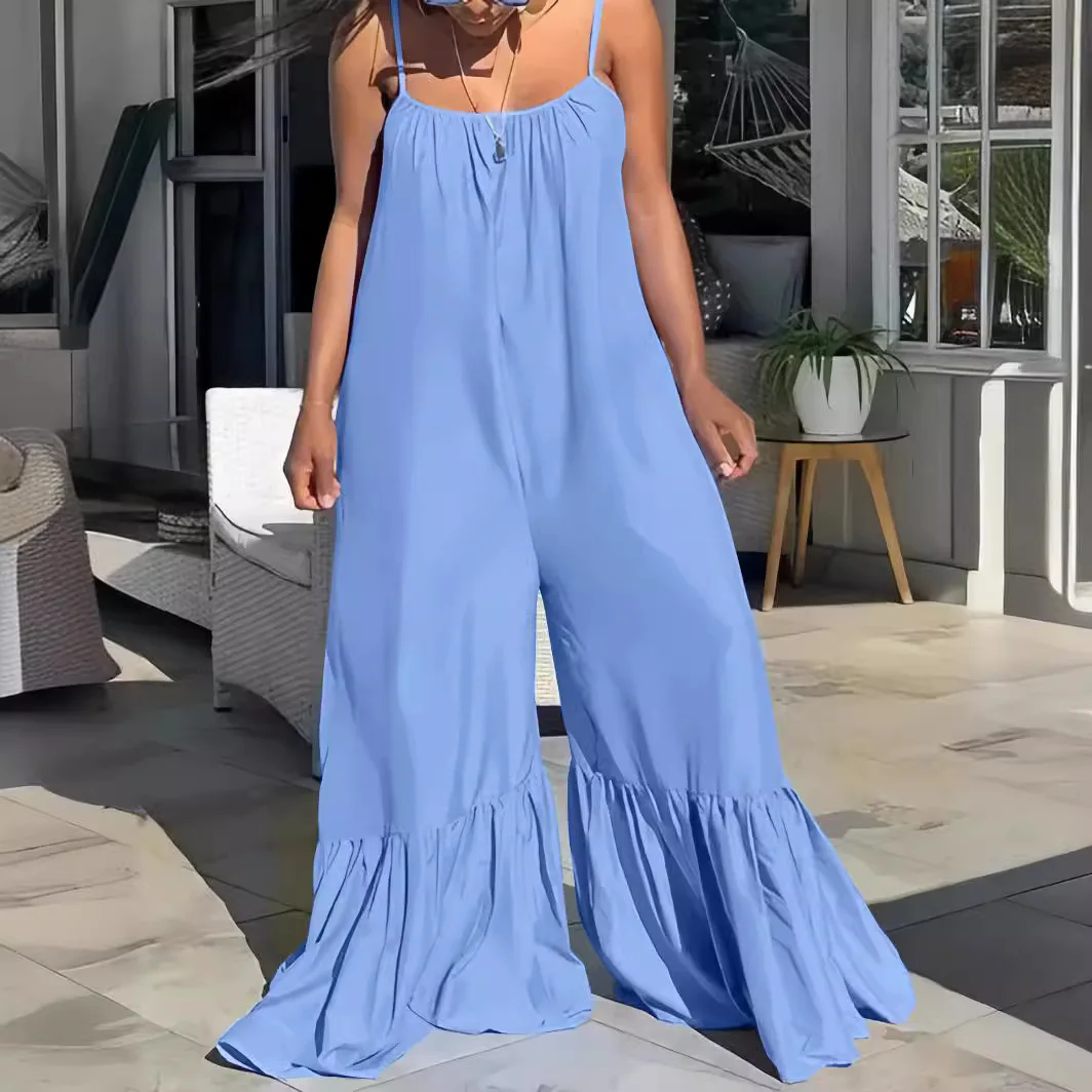 Summer Vacation Casual Solid African Jumpsuit Womens Spaghetti Strap Halter High Waisted Wide Leg Jumpsuits
Summer Vacation Casual Solid African Jumpsuit Womens Spaghetti Strap Halter High Waisted Wide Leg Jumpsuits