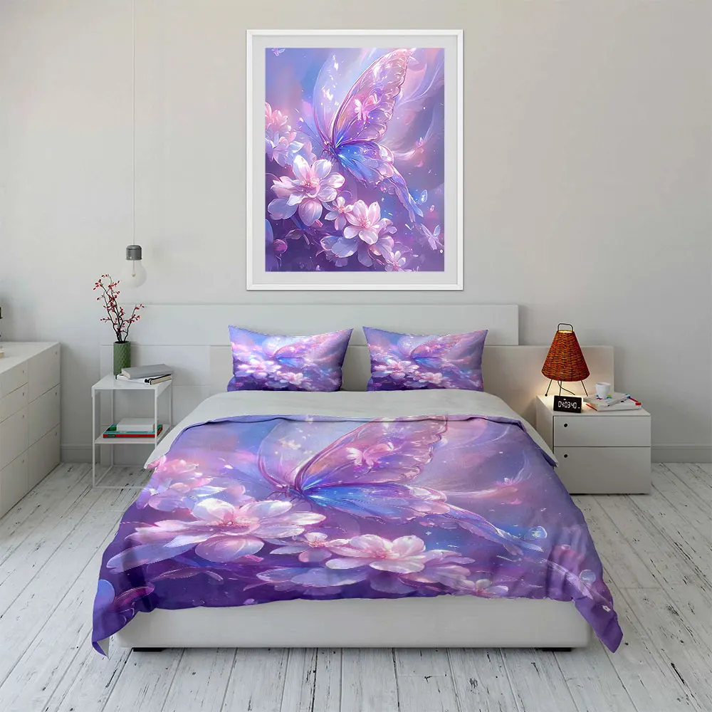 Butterfly Floral Art Decor Set Bedding Set with 1 Duvet Cover 2 Pillowcases Single Double King Queen, Gift
Butterfly Floral Art Decor Set Bedding Set with 1 Duvet Cover 2 Pillowcases Single Double King Queen, Gift