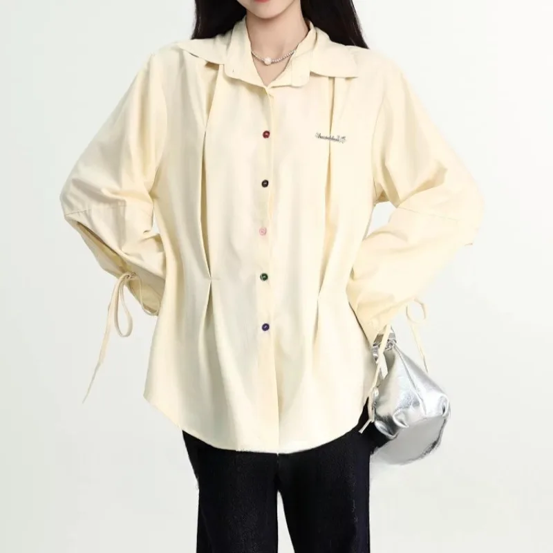 New Spring Constrast Color Single Breasted Women's Blouse Y2k Fashion Draped Slim Loose Shirts Preppy All Match Clothes
New Spring Constrast Color Single Breasted Women's Blouse Y2k Fashion Draped Slim Loose Shirts Preppy All Match Clothes