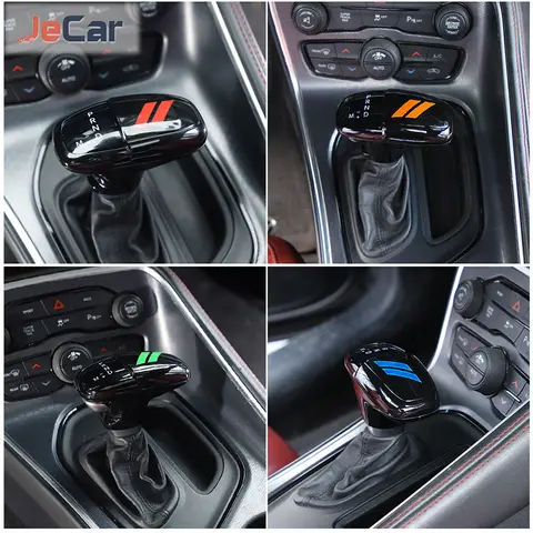 JeCar Black Car Gear Shift Head Knob Stickers Trim Cover For Dodge Charger Challenger 2015 Up/Durango 2018 Up Interior Mouldings