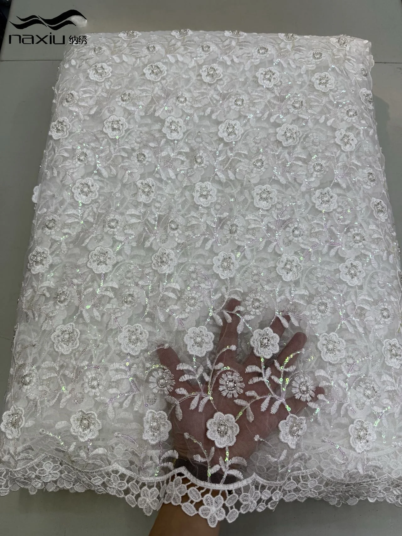 Madison French Beads Lace Fabric 2025 High Quality African Lace Embroidered Nigerian Sequins Tulle Lace 5 Yards For Sewing Party
Madison French Beads Lace Fabric 2025 High Quality African Lace Embroidered Nigerian Sequins Tulle Lace 5 Yards For Sewing Party