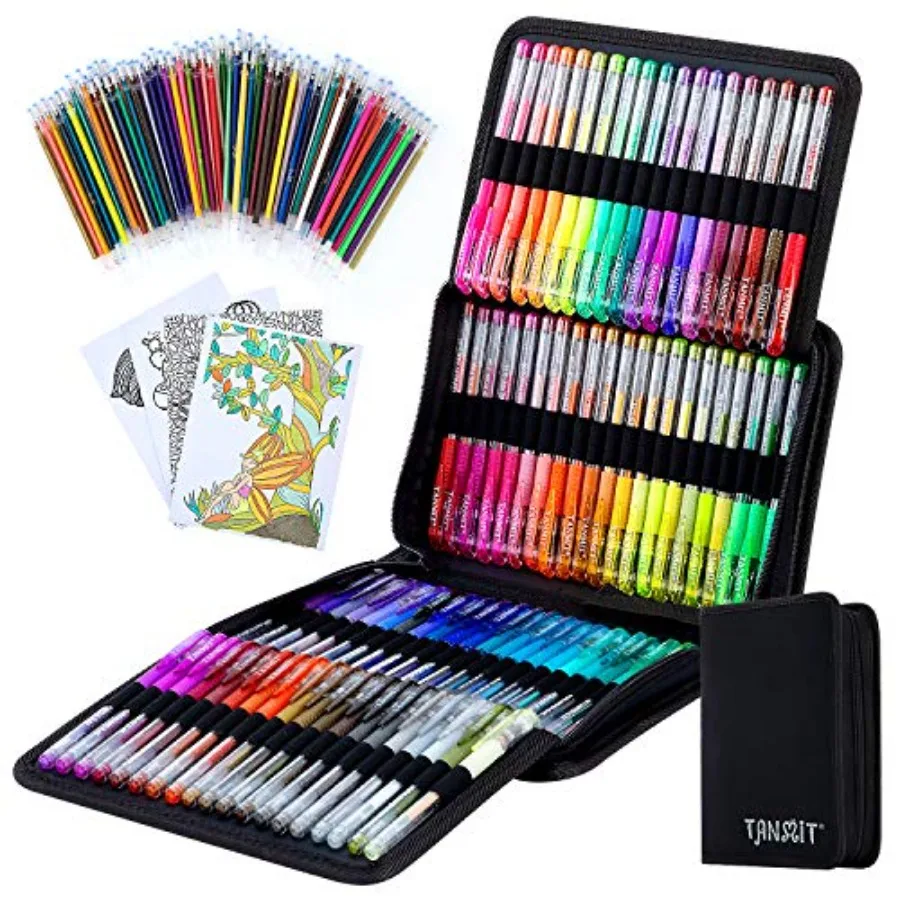 Glitter Gel Pens, 160 Pack Glitter Pen with Case for Adults Coloring Books, Artist Colored Gel Markers with 40% More Ink for Dr
Glitter Gel Pens, 160 Pack Glitter Pen with Case for Adults Coloring Books, Artist Colored Gel Markers with 40% More Ink for Dr