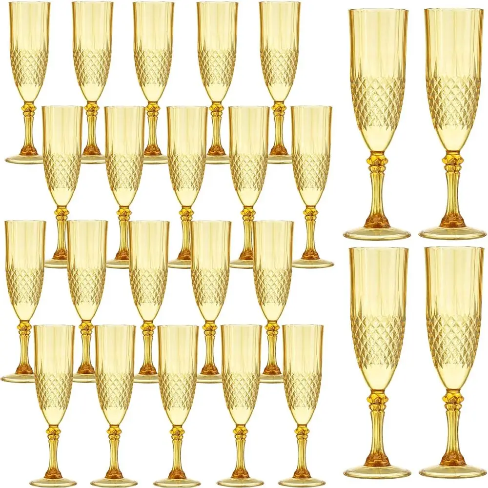 24PCS Plastic Champagne Lutes, 7.1Oz Acrylic Amber Wine Glasses, Reusable Drinking Glasses for Wedding, Shatterproof and Disposa
24PCS Plastic Champagne Lutes, 7.1Oz Acrylic Amber Wine Glasses, Reusable Drinking Glasses for Wedding, Shatterproof and Disposa
