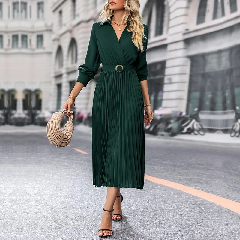 Spring 2024 Autumn New Elegant Dress Women's Fashion Solid Slim Pleated Dress Women's Lantern Sleeve V-neck High Waist Dress
Spring 2024 Autumn New Elegant Dress Women's Fashion Solid Slim Pleated Dress Women's Lantern Sleeve V-neck High Waist Dress