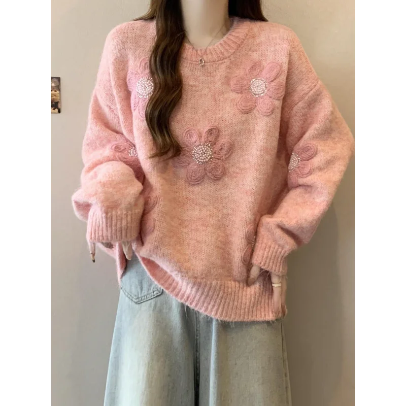 Серый свитер с плечами, женский вязаный свитер с объемным цветком, топ
Серый свитер с плечами, женский вязаный свитер с объемным цветком, топ