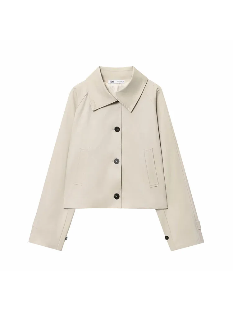 Women 2025 Spring Casual Chic Windbreaker Jacket Lapel Buttons Short Jacket Fall Fashion High Street Commute Lady Jacket
Women 2025 Spring Casual Chic Windbreaker Jacket Lapel Buttons Short Jacket Fall Fashion High Street Commute Lady Jacket