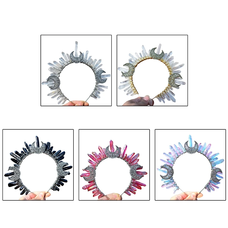 Natural for Raw Crystal Jewelry Headband Retro Metal Moon Witch Wizard Wedding Bridal for Sun K3KF
Natural for Raw Crystal Jewelry Headband Retro Metal Moon Witch Wizard Wedding Bridal for Sun K3KF