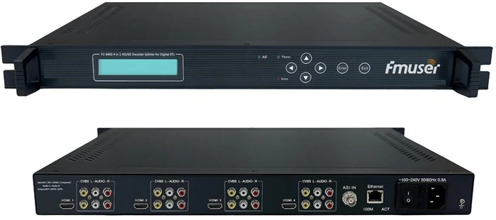 Spliter Part: FC6403 4in1 HD Splitters ASI In 4*AV+4*HDMI Out
Spliter Part: FC6403 4in1 HD Splitters ASI In 4*AV+4*HDMI Out