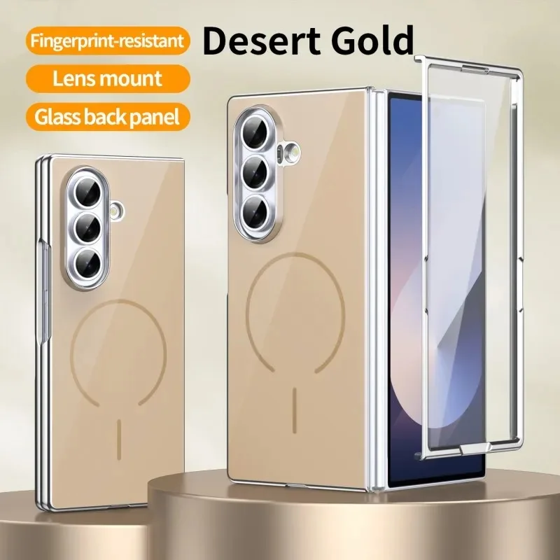 Suitable For Samsung Galaxy Z Fold 7 6 5 4 3 phone case, electroplated glass back panel, with magnetic suction and tempered film
Suitable For Samsung Galaxy Z Fold 7 6 5 4 3 phone case, electroplated glass back panel, with magnetic suction and tempered film